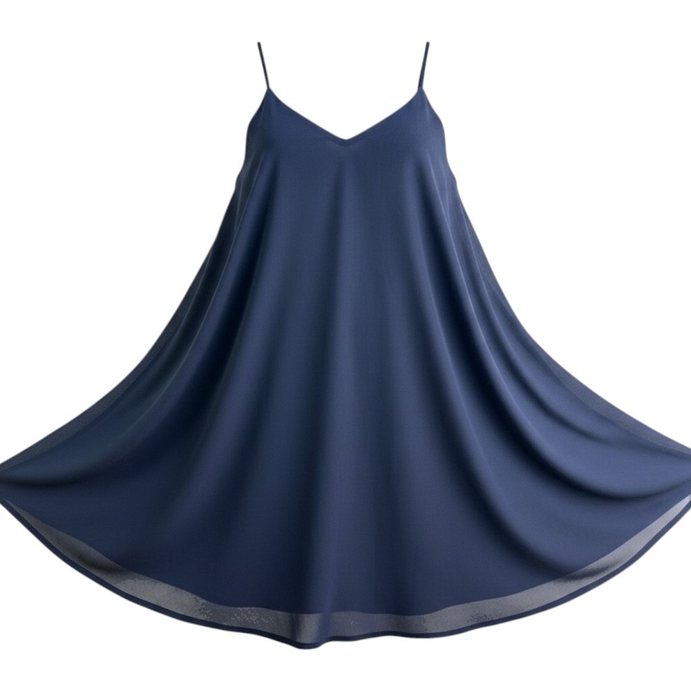 Vintage Tunic Top Women Size‎ 12 Navy Blue Chiffon Trapeze Minimalist Boho